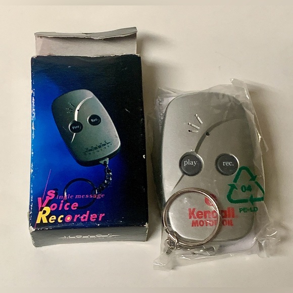 Rare Vtg KENDALL MOTOR OIL Promotional Advertisement Voice Recorder Keychain - Picture 11 of 15